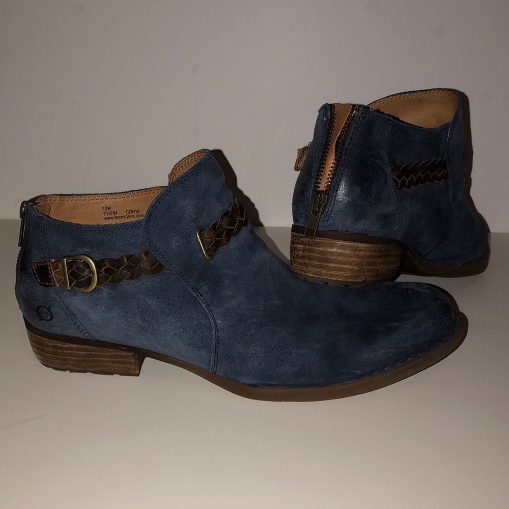BORN Sylvia Blue Ankle Boots
